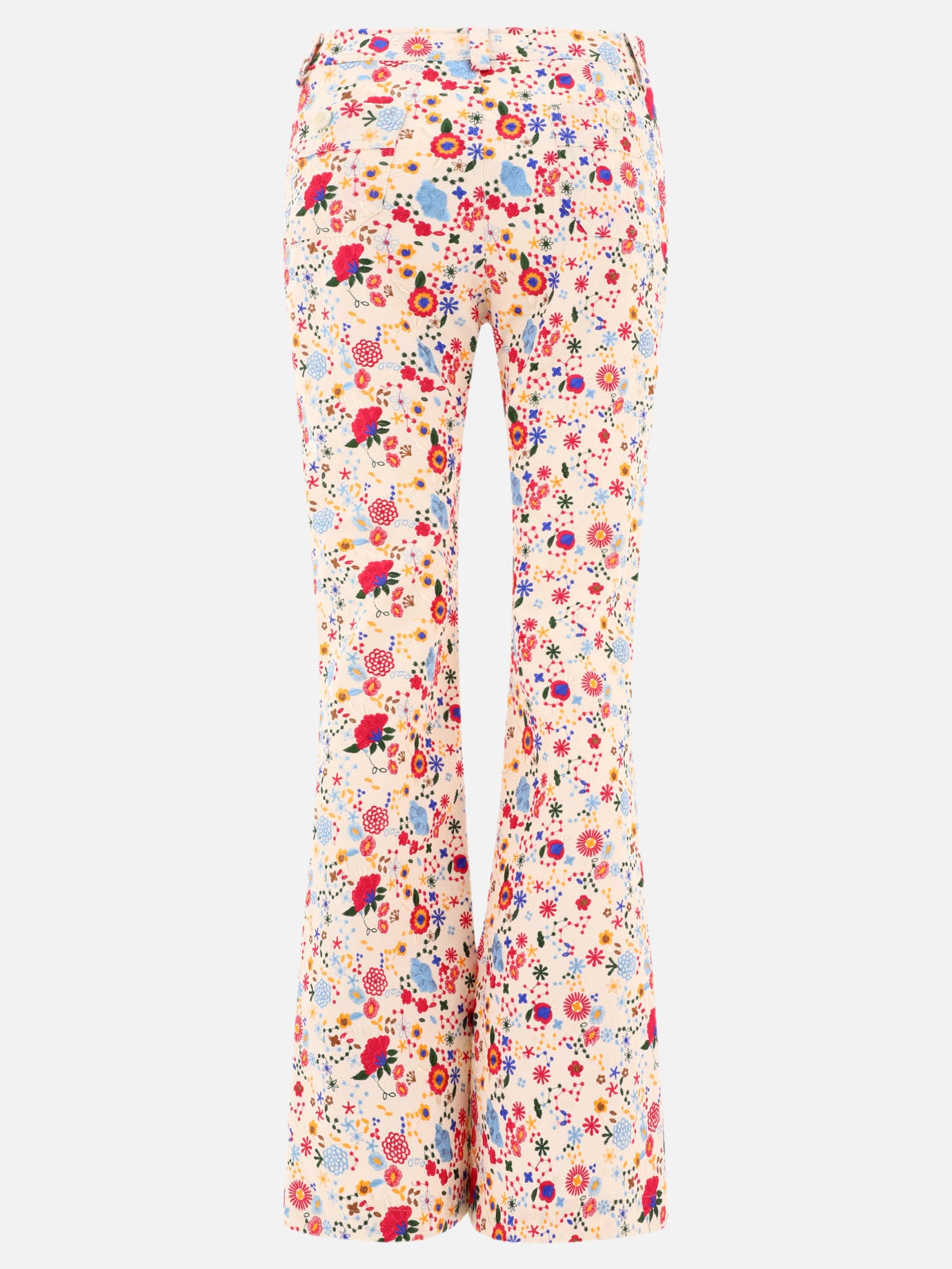 Ines De La Fressange "Charlotte" embroidered trousers 19146131_36 White 2