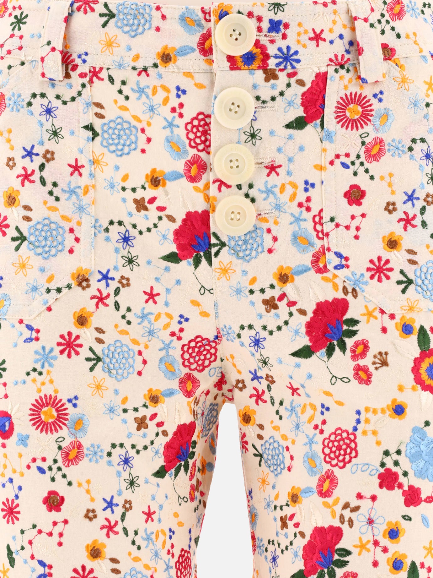 Ines De La Fressange "Charlotte" embroidered trousers 19146131_36 White 3