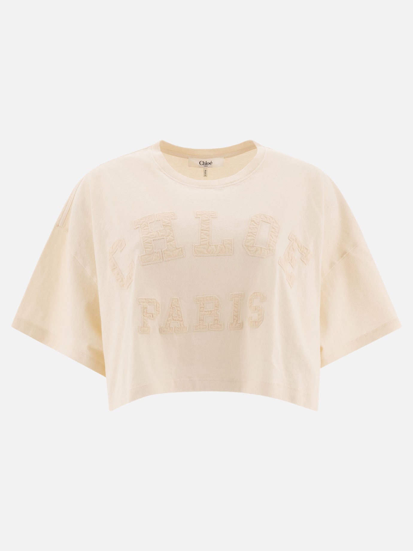 Chloé Cropped cotton jersey T-shirt - Women | VIETTI Shop