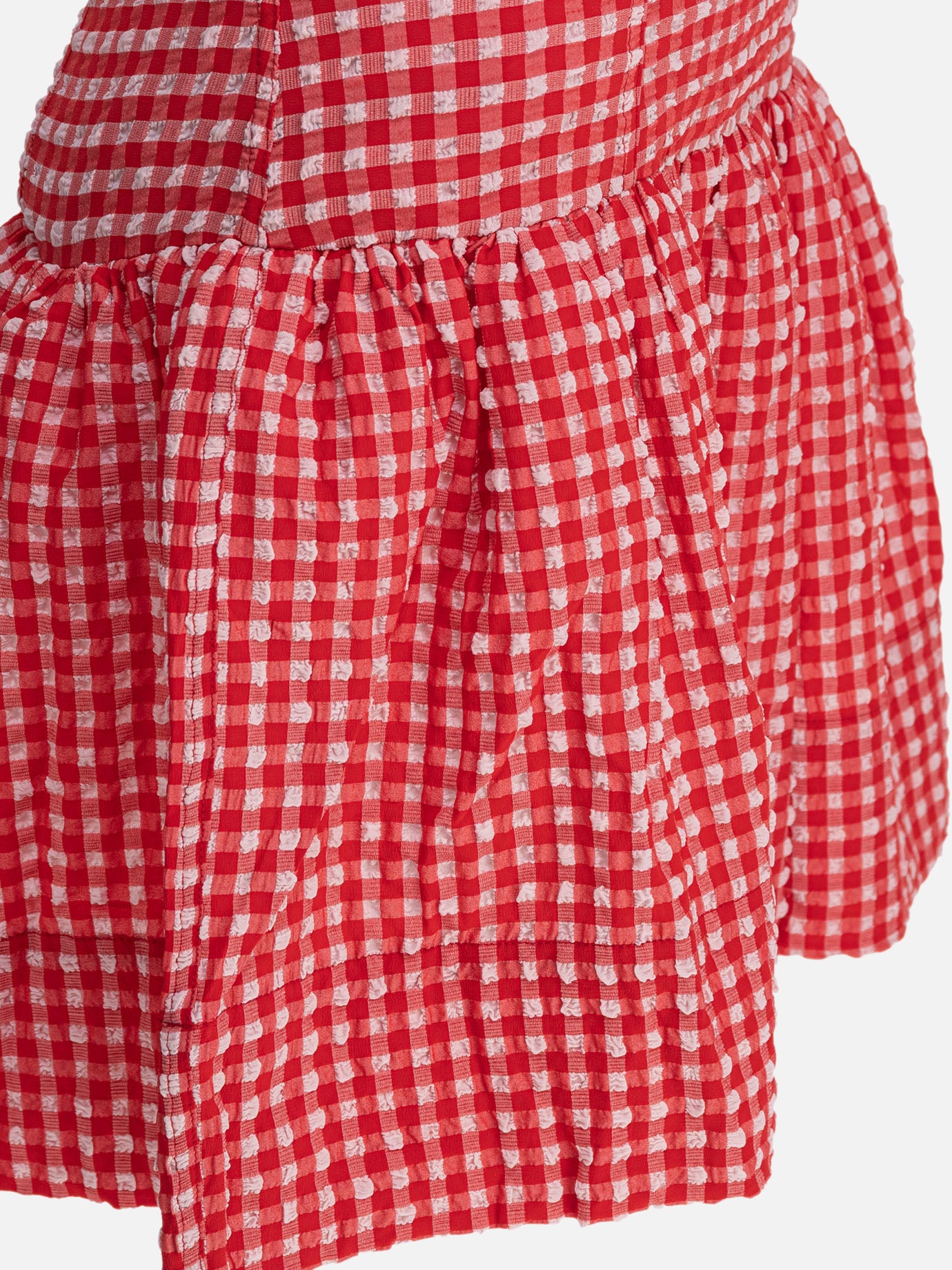 Ganni Abito mini con volant 11712496_34 Red 4