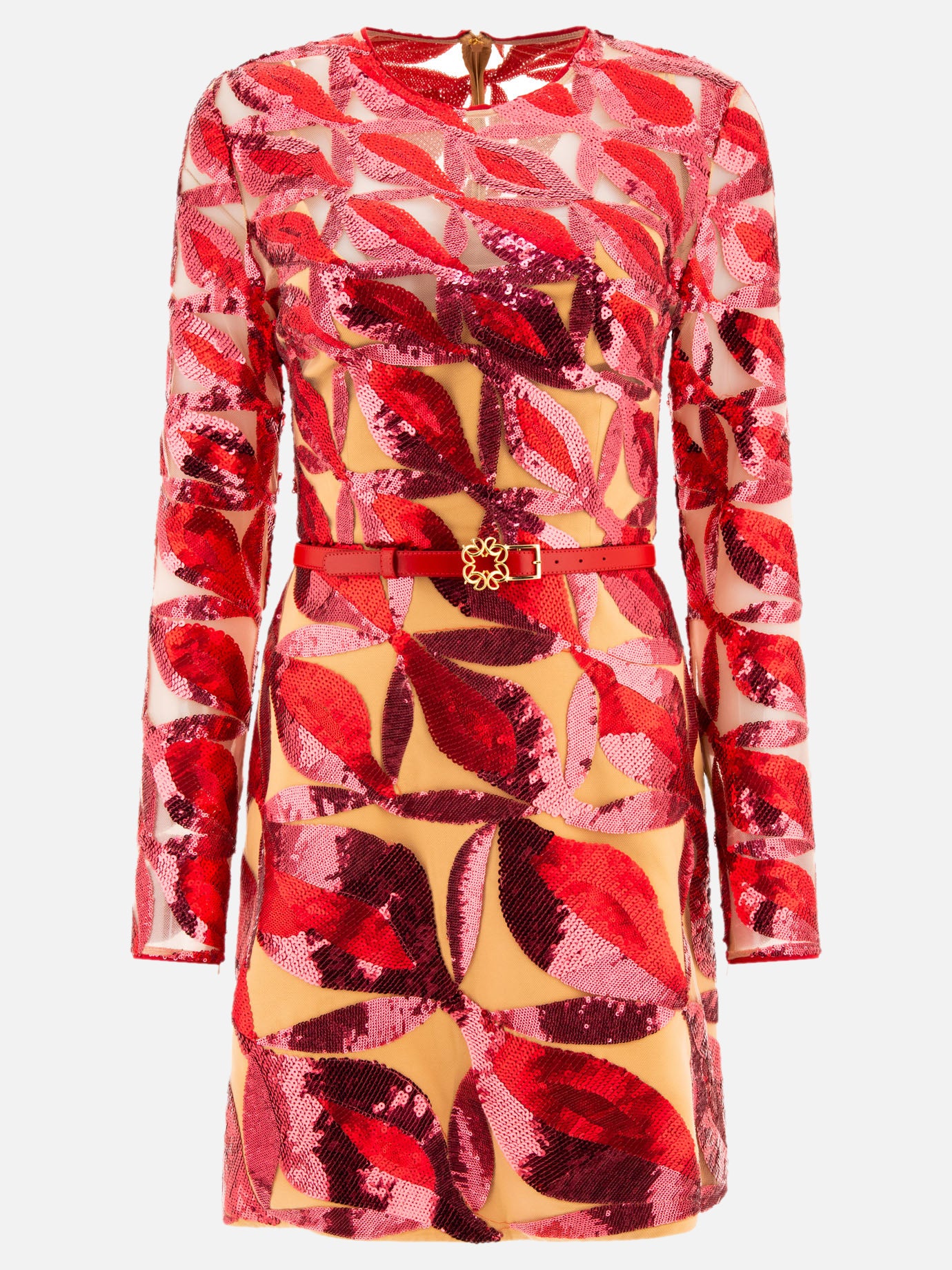Elie Saab Embroidered tulle dress 13950037_36 Red 1