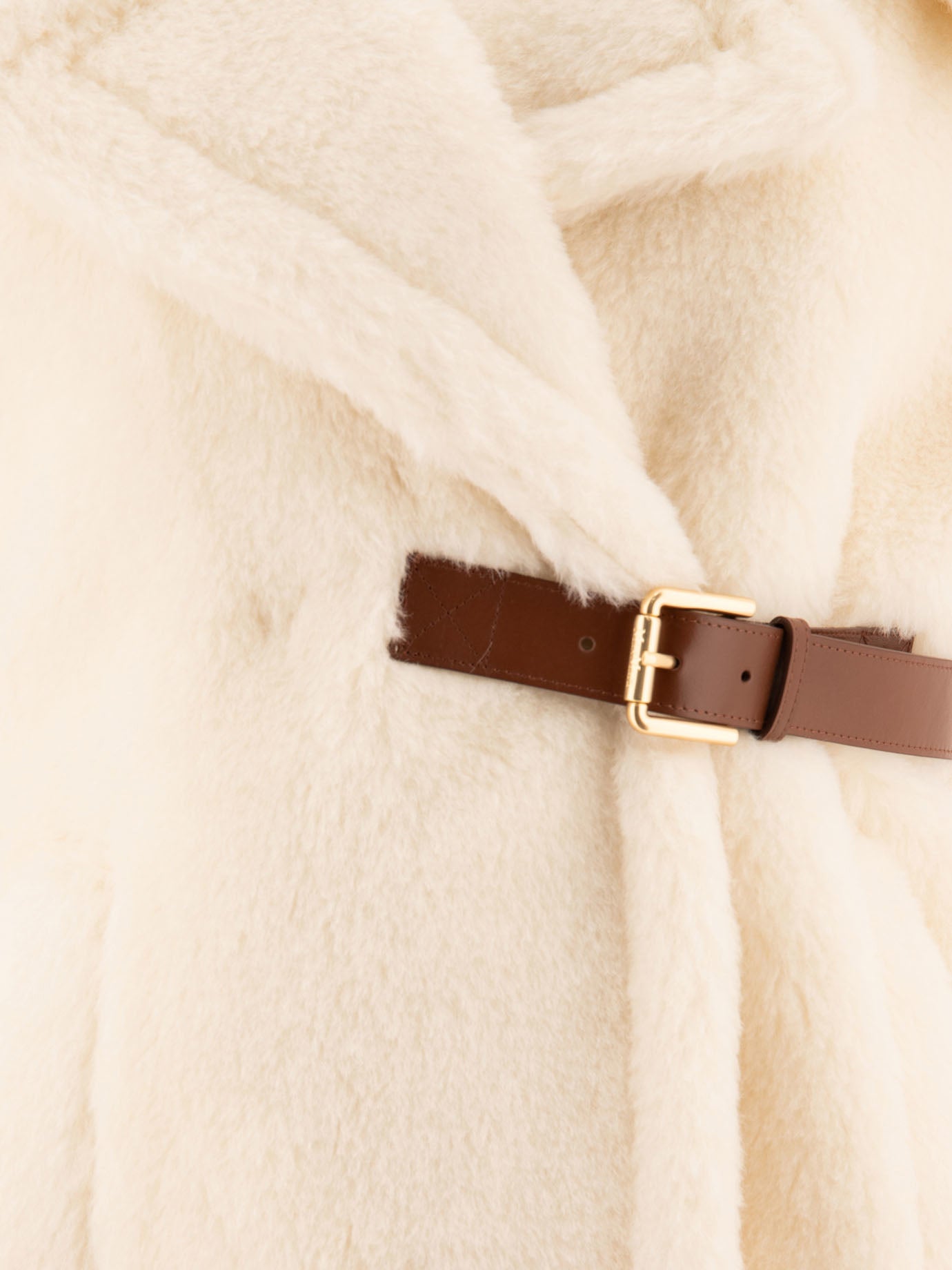 Max Mara Cappa corta in tessuto Teddy 11779878_S/M White 4