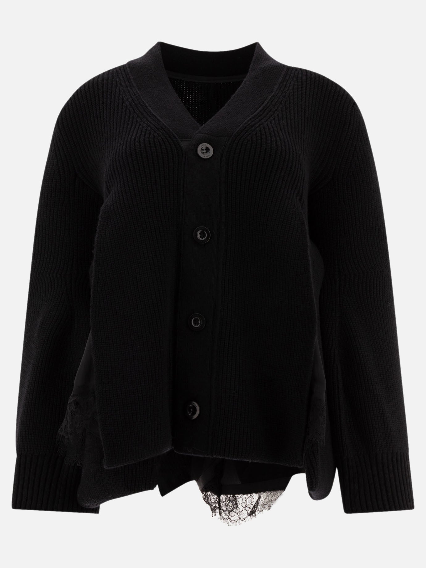 Sacai Cardigan in lana 18521014_1 Black 1