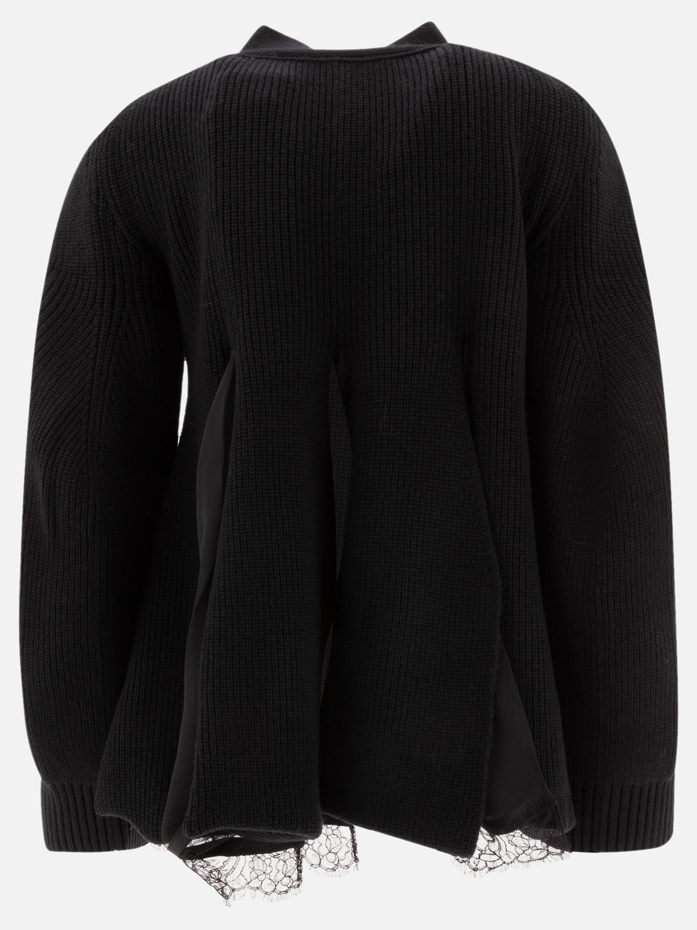 Sacai Cardigan in lana 18521014_1 Black 2