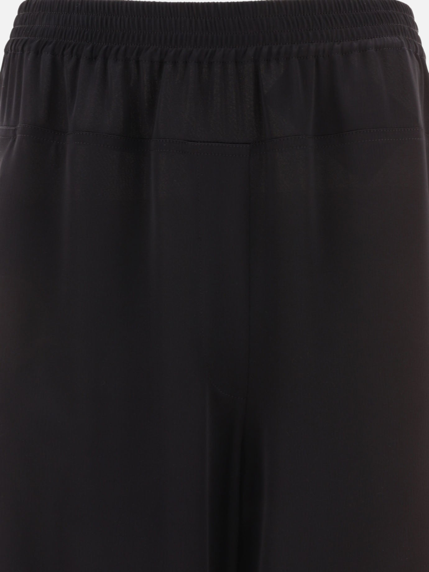 Elasticated trousers in crepe satin