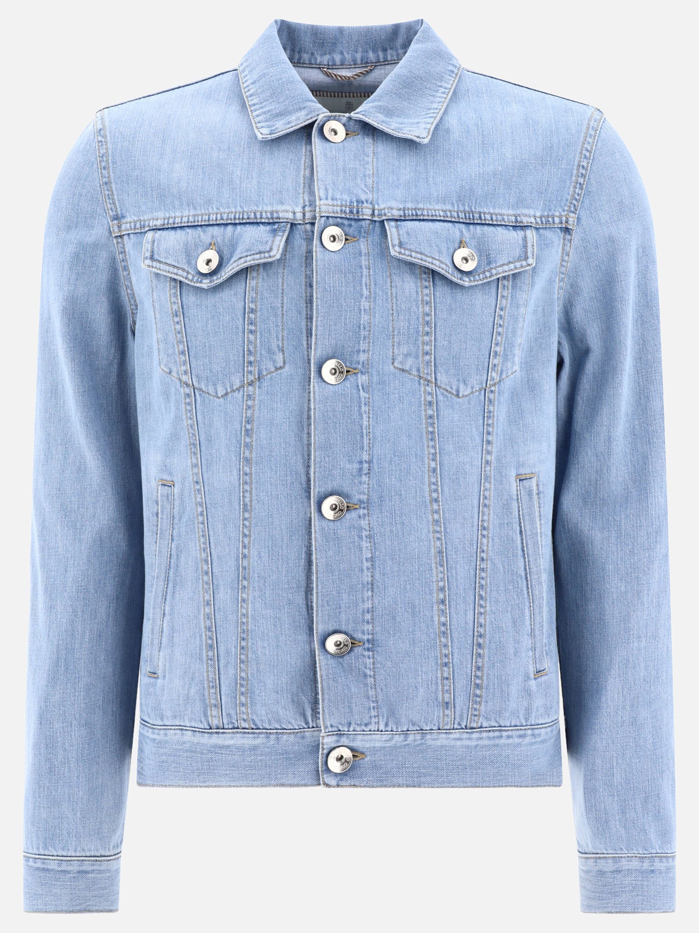 Denim jackets 100% cotton  Light blue - Brunello Cucinelli Men | PDP | VIETTI Online Store | thumbnail