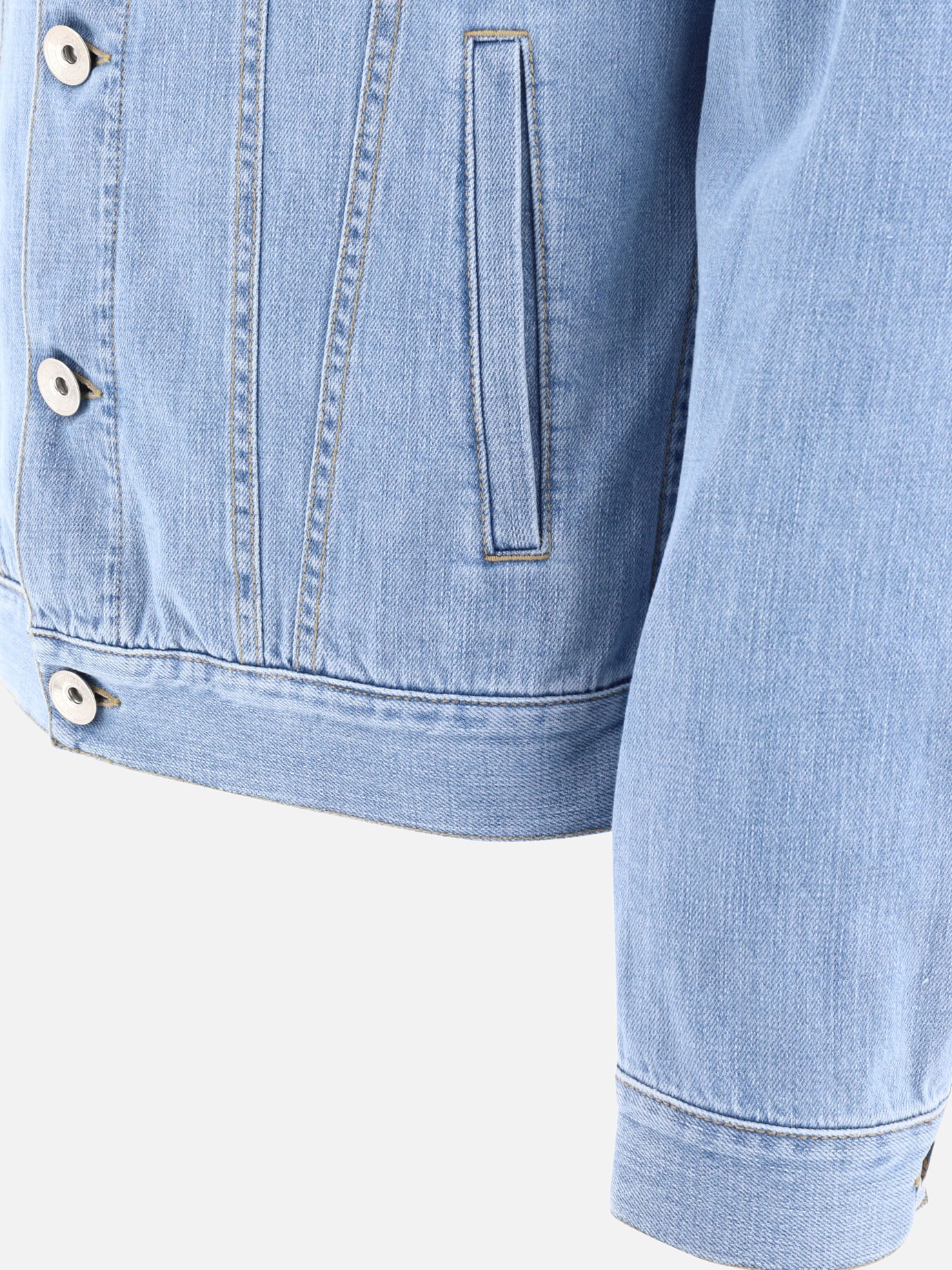 Denim jackets 100% cotton  Light blue - Brunello Cucinelli Men | PDP | VIETTI Online Store | thumbnail_4