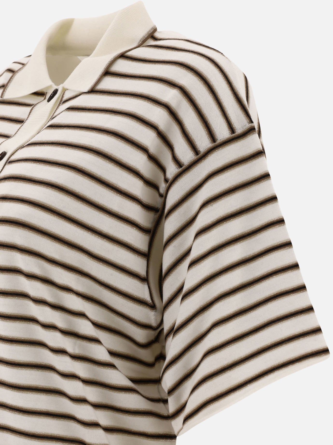 Polo shirts with buttons 90% wool 10% cashmere  Brown - Brunello Cucinelli Women | PDP | VIETTI Online Store | thumbnail_4