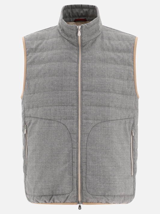 Vest jackets 100% wool - Padding: down and feathers  Grey - Brunello Cucinelli Men | PLP | VIETTI Online Store 
