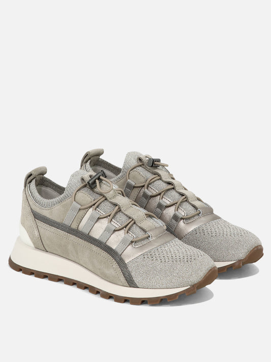 Low top sneakers 77% viscose 23% polyammide - 100% rubber  Beige - Brunello Cucinelli Women | PLP | VIETTI Online Store | 2
