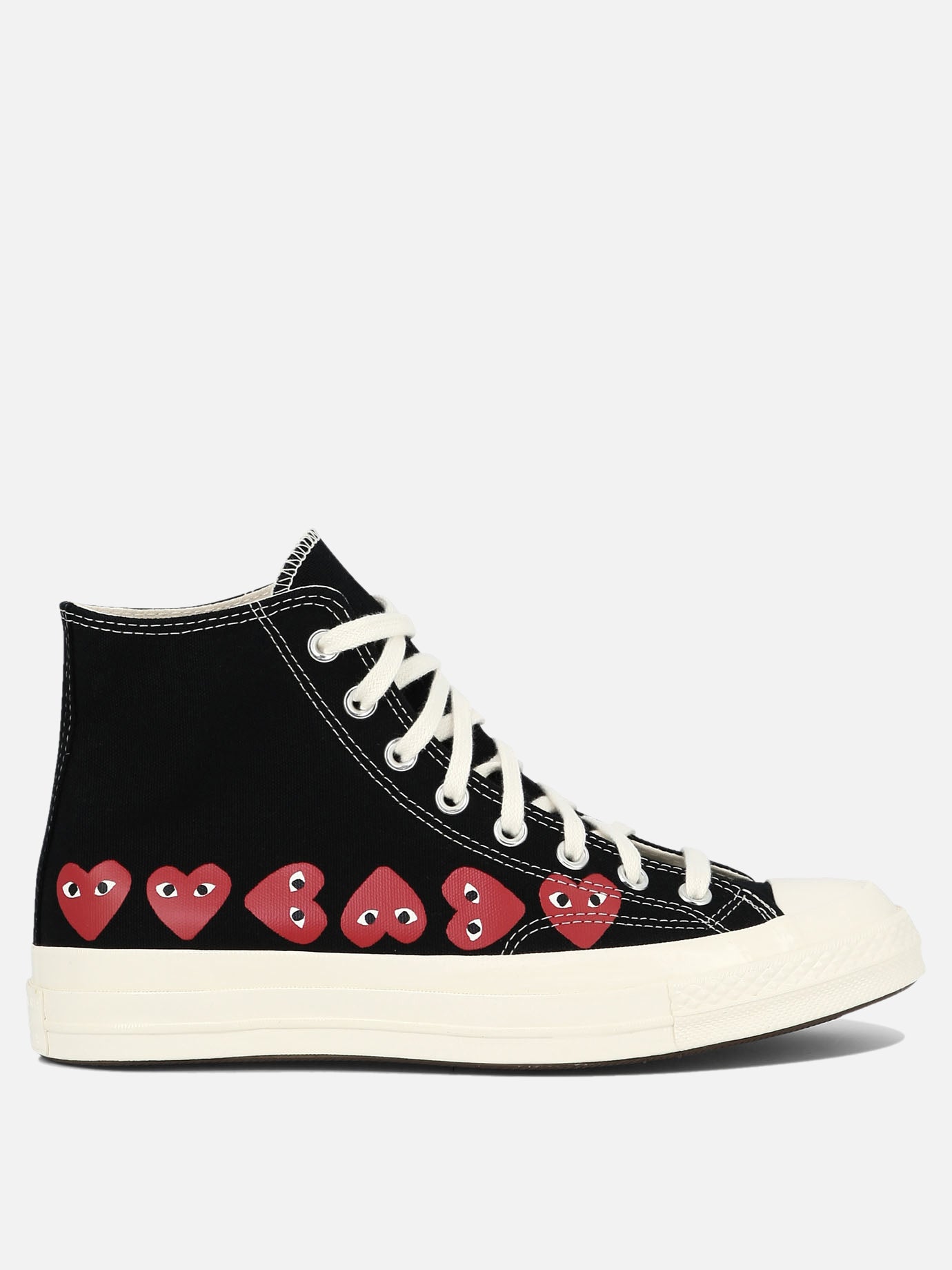 High top sneakers 100% cotton - 100% rubber  Black - Comme Des Garçons Play Men | PDP | VIETTI Online Store | Zoom-Modal
