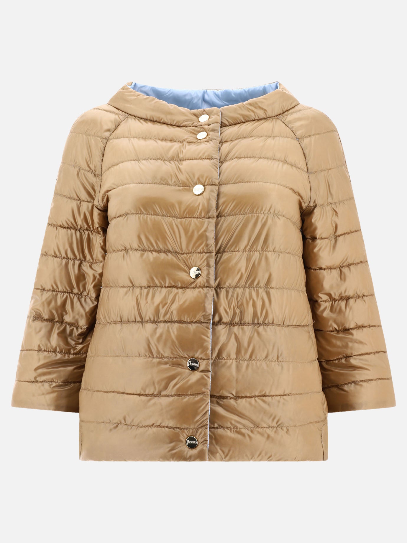 Quilted reversible down jacket