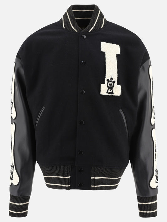 KAPITAL "I-Five" varsity bomber jacket Black