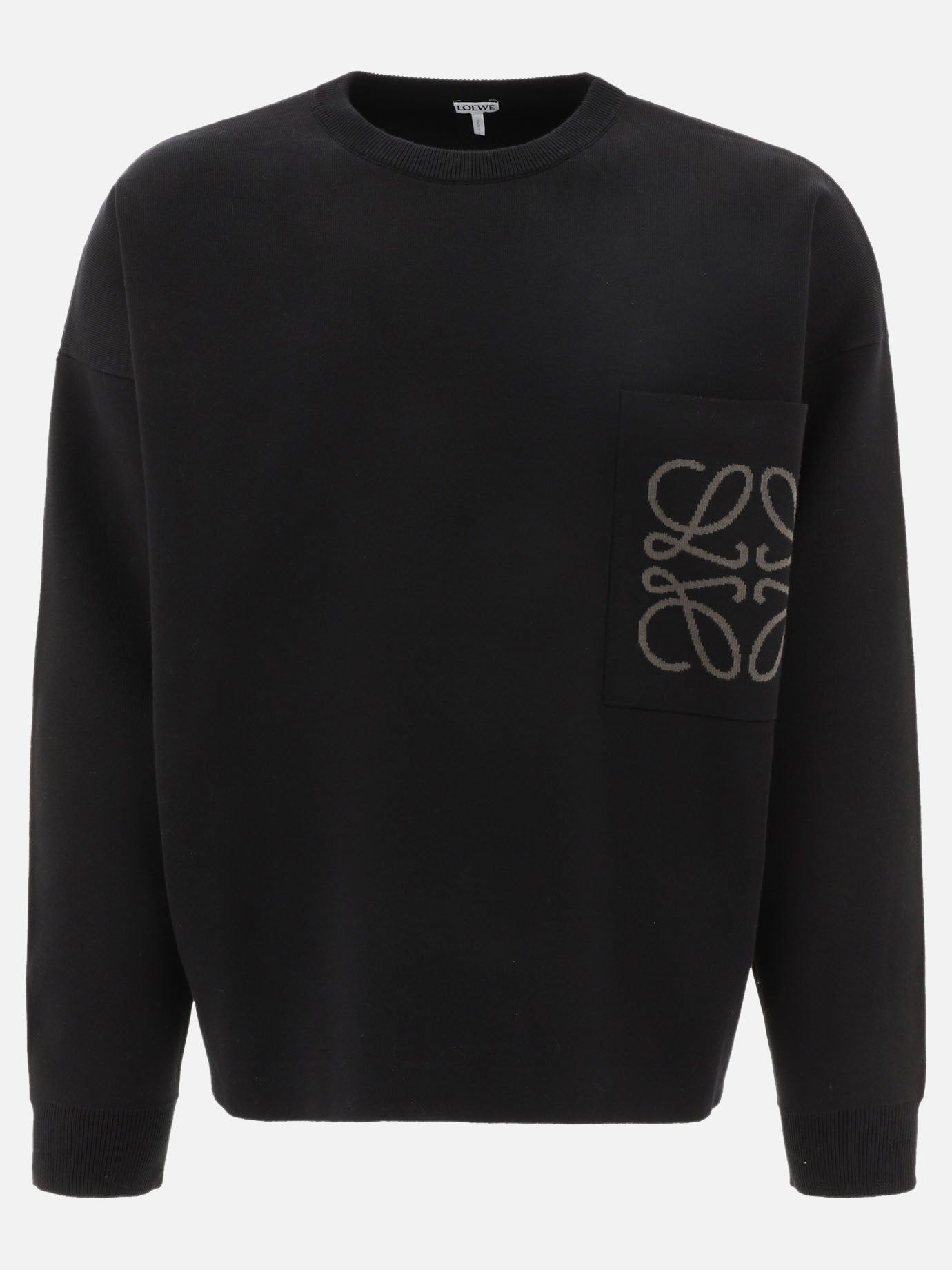 Crewneck sweaters 49% viscose 43% cotton 6% polyamide 2% elastane  Black - Loewe Men | PDP | VIETTI Online Store | Zoom-Modal
