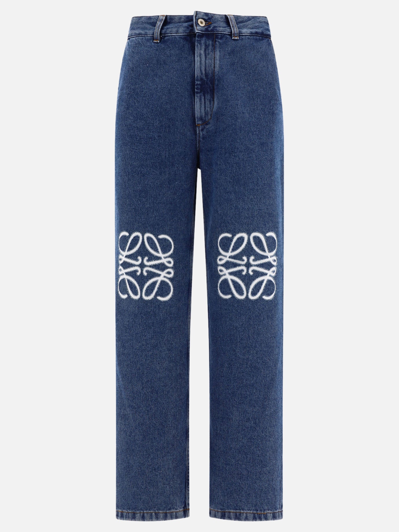 Straight-leg jeans 95% cotton 5% leather  Blue - Loewe Women | PDP | VIETTI Online Store | thumbnail
