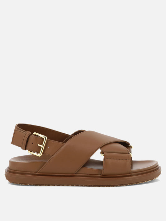 Flat sandals 100% leather - 100% rubber  Brown - Marni Women | PLP | VIETTI Online Store 
