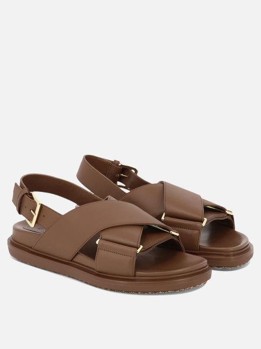 Flat sandals 100% leather - 100% rubber  Brown - Marni Women | PLP | VIETTI Online Store | 2

