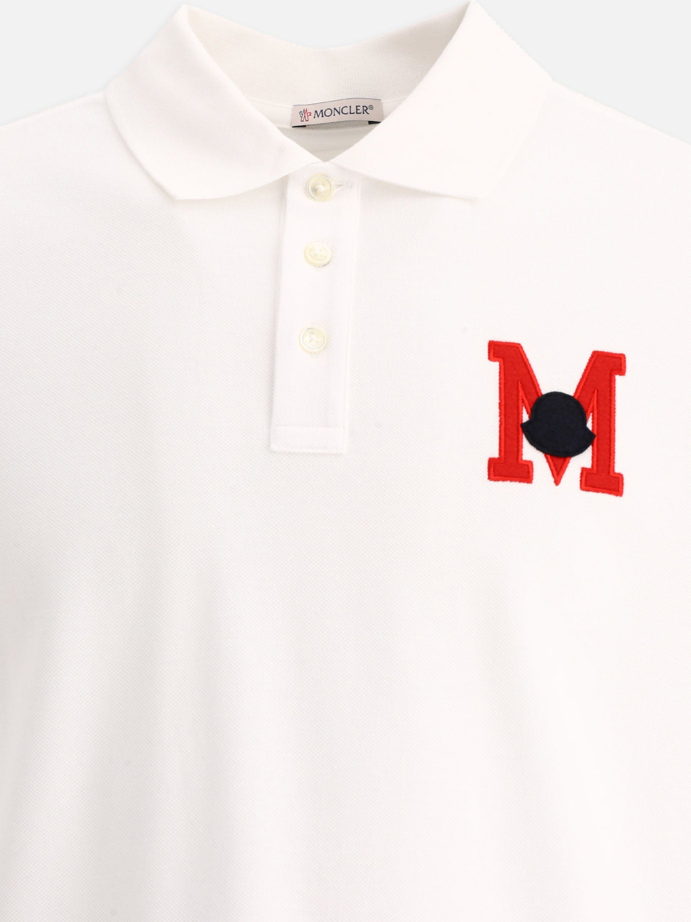 Polo shirts with buttons 100% cotton  White - Moncler Men | PDP | VIETTI Online Store | thumbnail_3