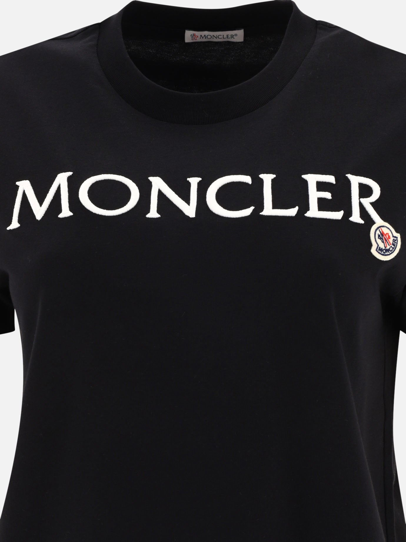 Crewneck t-shirts 100% cotton  Black - Moncler Women | PDP | VIETTI Online Store | thumbnail_3