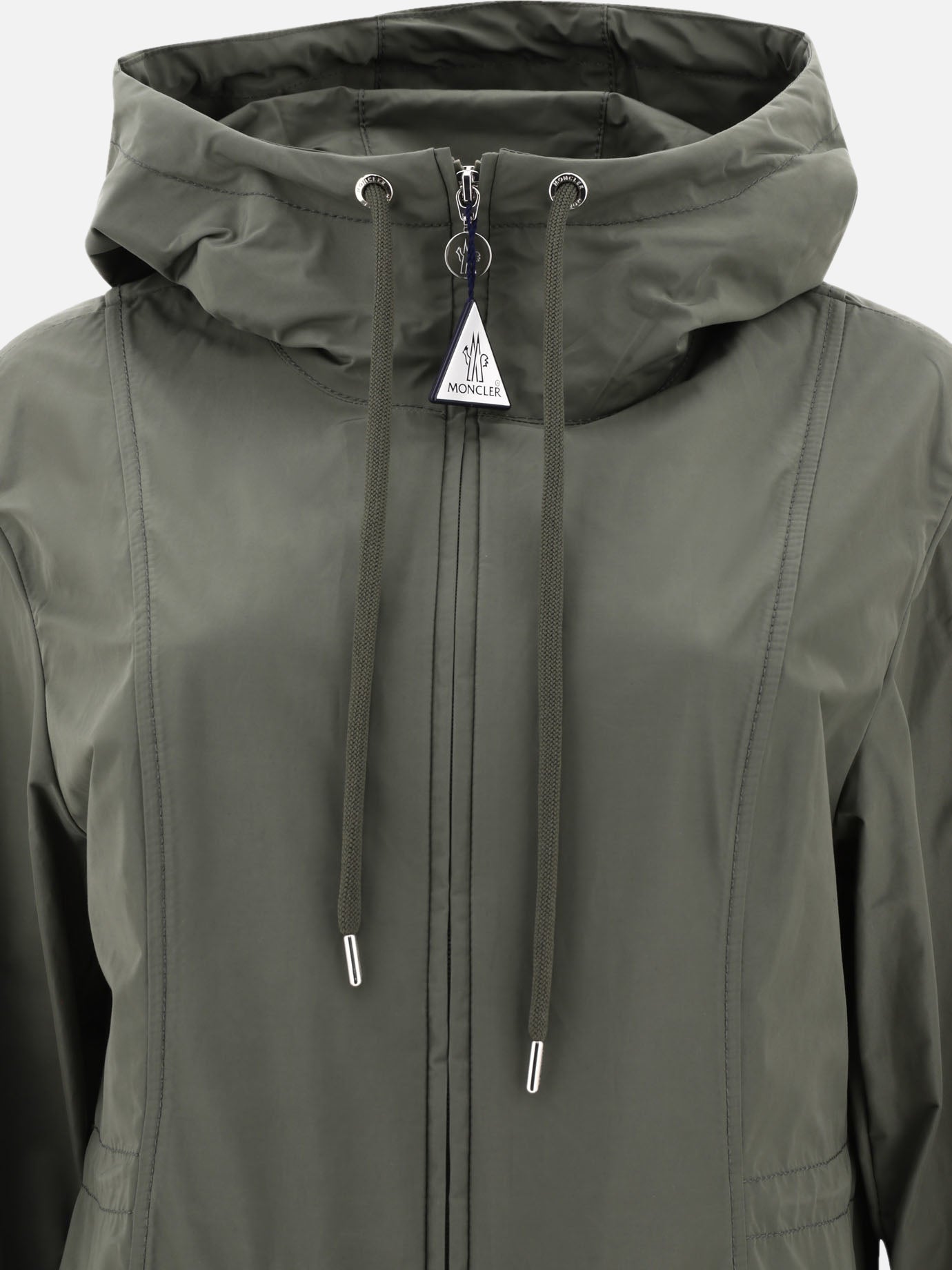 Raincoats & Trench coats 60% polyester 40% cotton  Green - Moncler Women | PDP | VIETTI Online Store | thumbnail_3