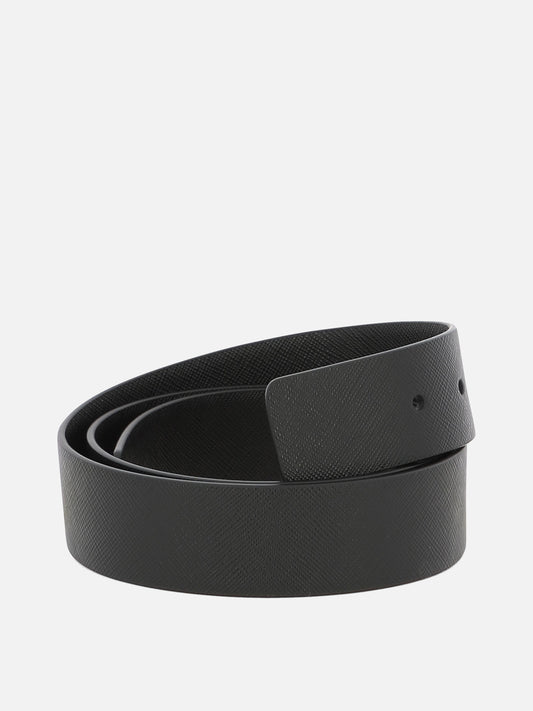 Reversible Saffiano leather belt strap