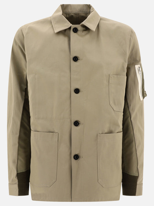 Overshirt jackets 100% cotton  Beige - Sacai Men | PLP | VIETTI Online Store 
