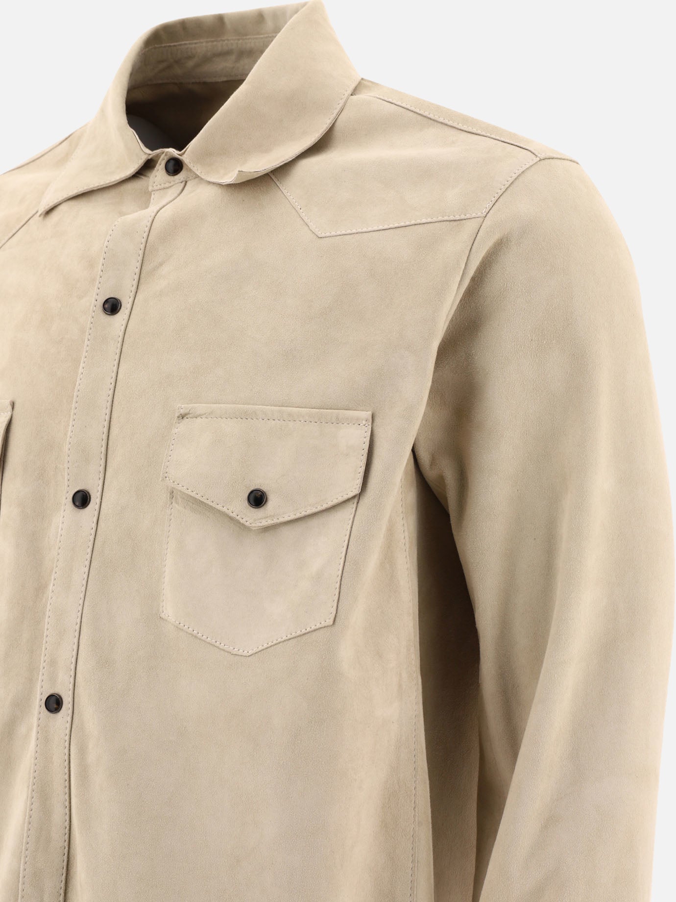 Overshirt jackets 100% leather  Beige - Tagliatore Men | PDP | VIETTI Online Store | Zoom-Modal_4
