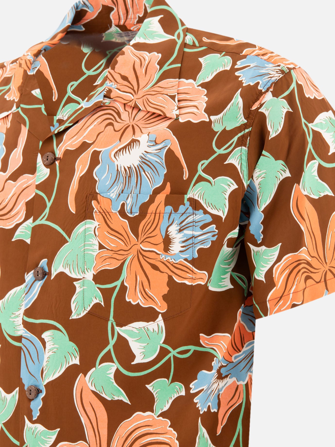 Sun Surf "Sun Surf Cattleya Orchid" shirt Brown