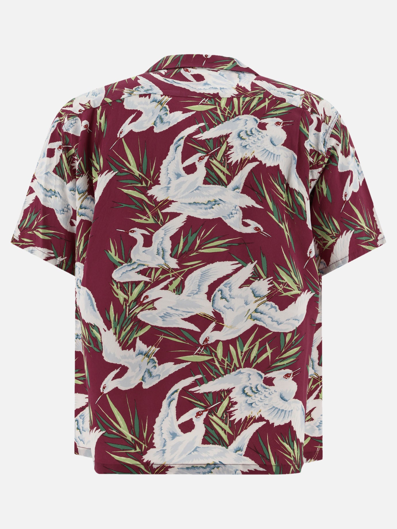 Sun Surf "White Egret" shirt Bordeaux