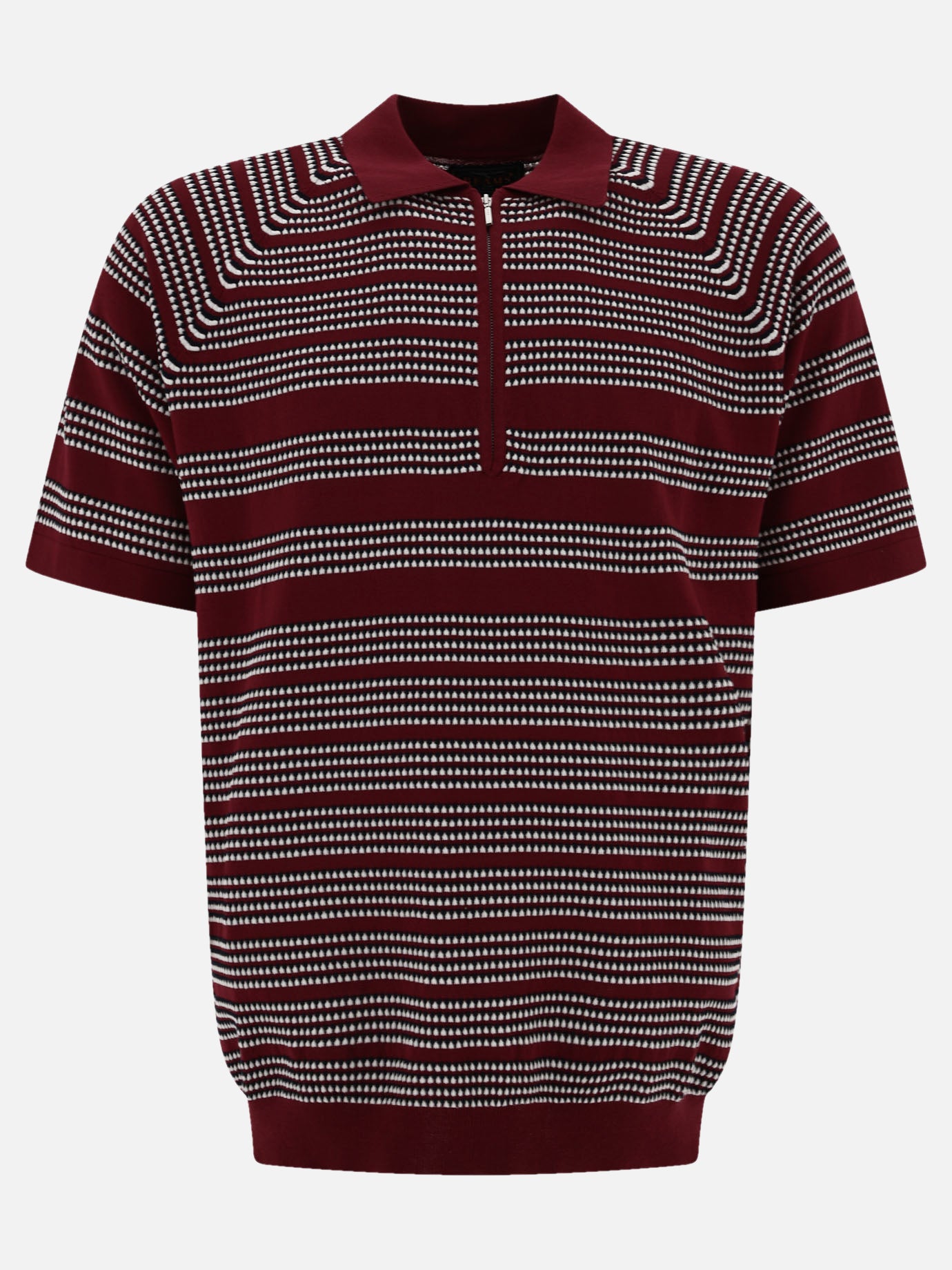 Tシャツ・カットソー BEAMS FW24 Half-zip jacquard polo shirt (38020037156 35) Beams Plus Half-zip jacquard polo shirt - Men | VIETTI