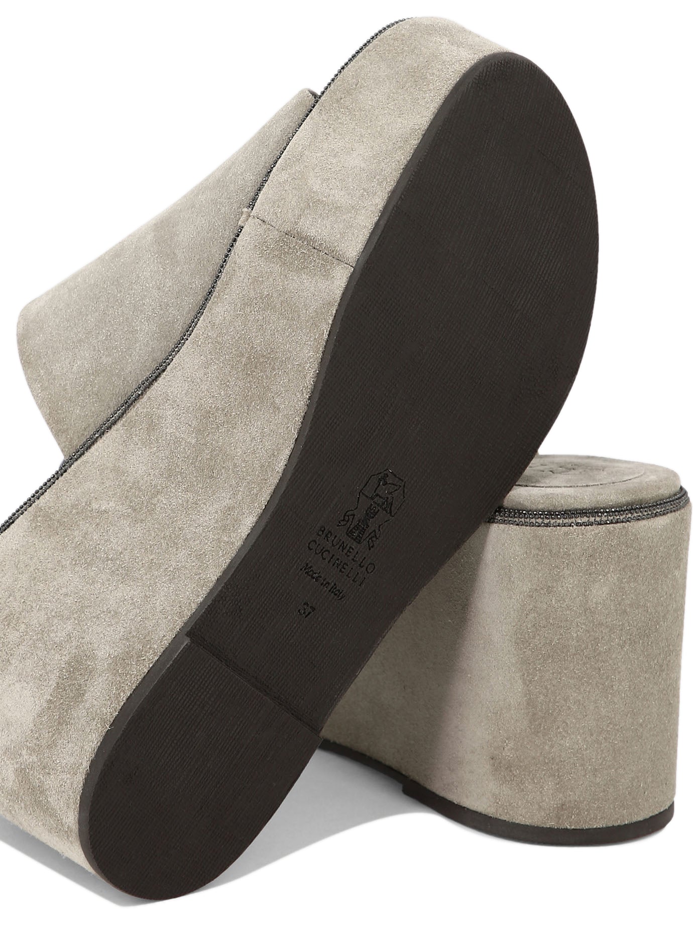 Suede wedges with precious welt