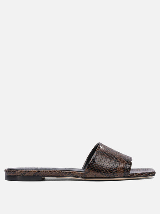 Flat sandals 100% goat leather - 100% cow leather  Brown - Aeyde Women | PLP | VIETTI Online Store 
