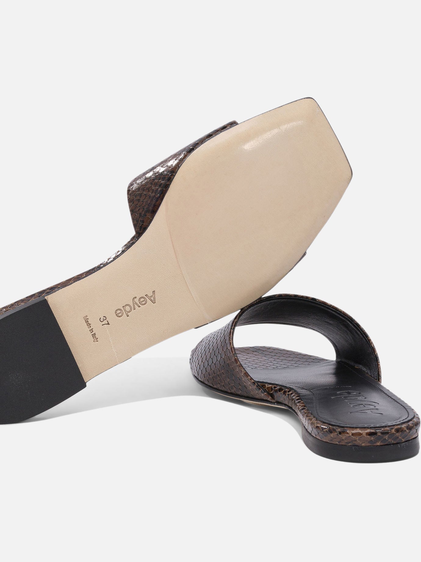 Flat sandals 100% goat leather - 100% cow leather  Brown - Aeyde Women | PDP | VIETTI Online Store | Zoom-Modal_5
