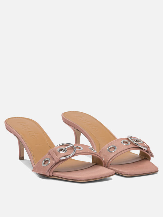 Heeled sandals 100% fabric - 100% leather  Pink - Aeyde Women | PLP | VIETTI Online Store | 2
