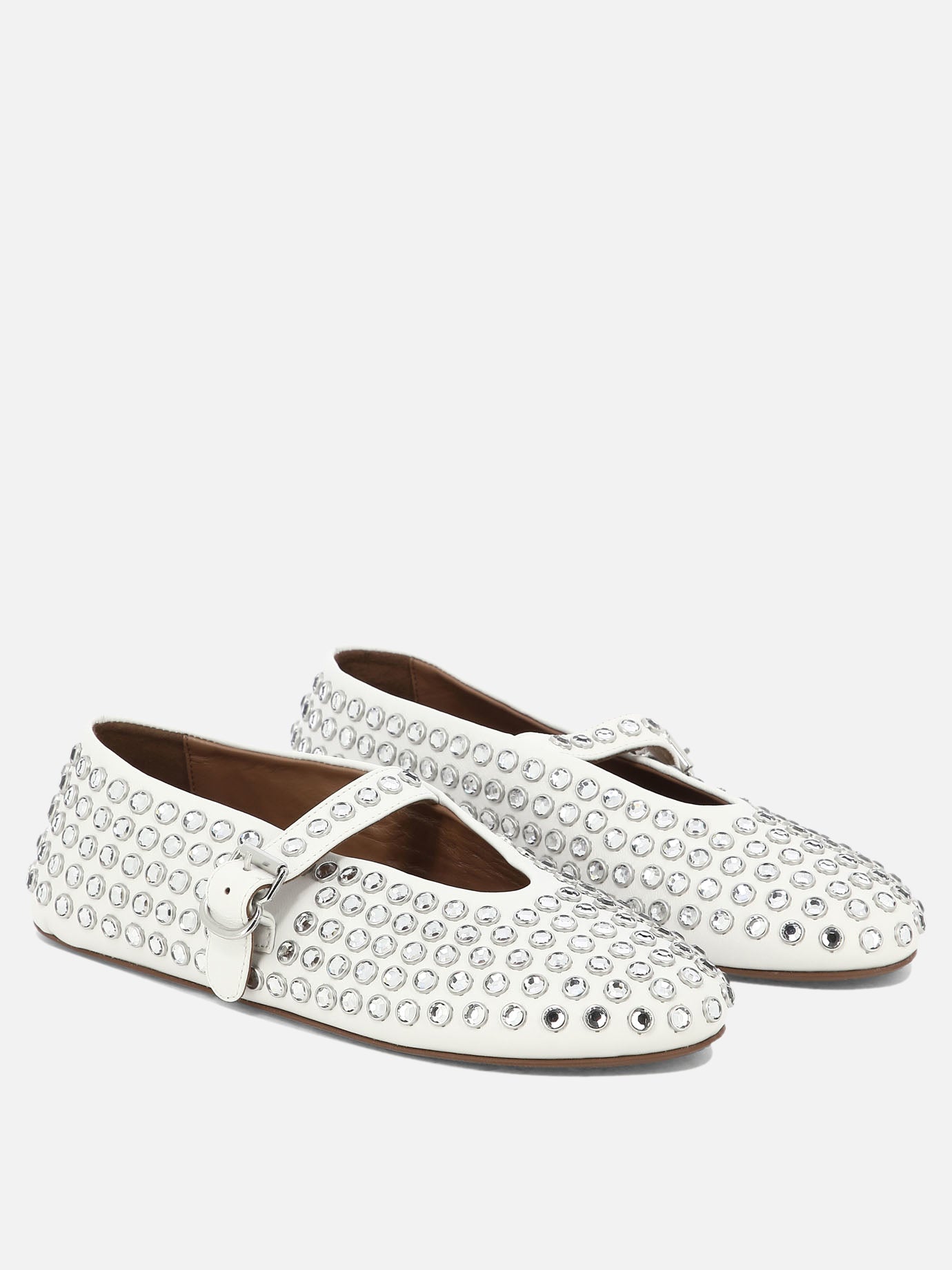 Alaïa Rhinestone ballet flats White