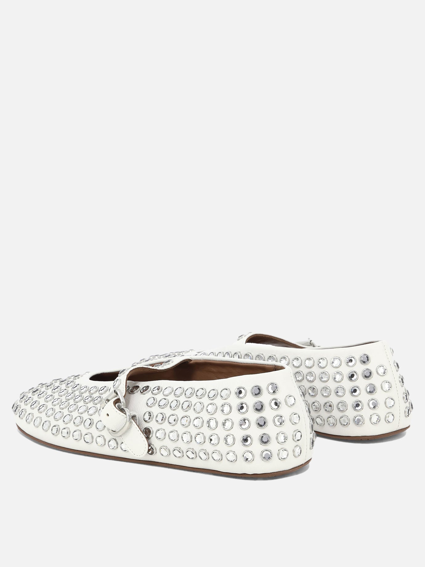 Alaïa Rhinestone ballet flats White