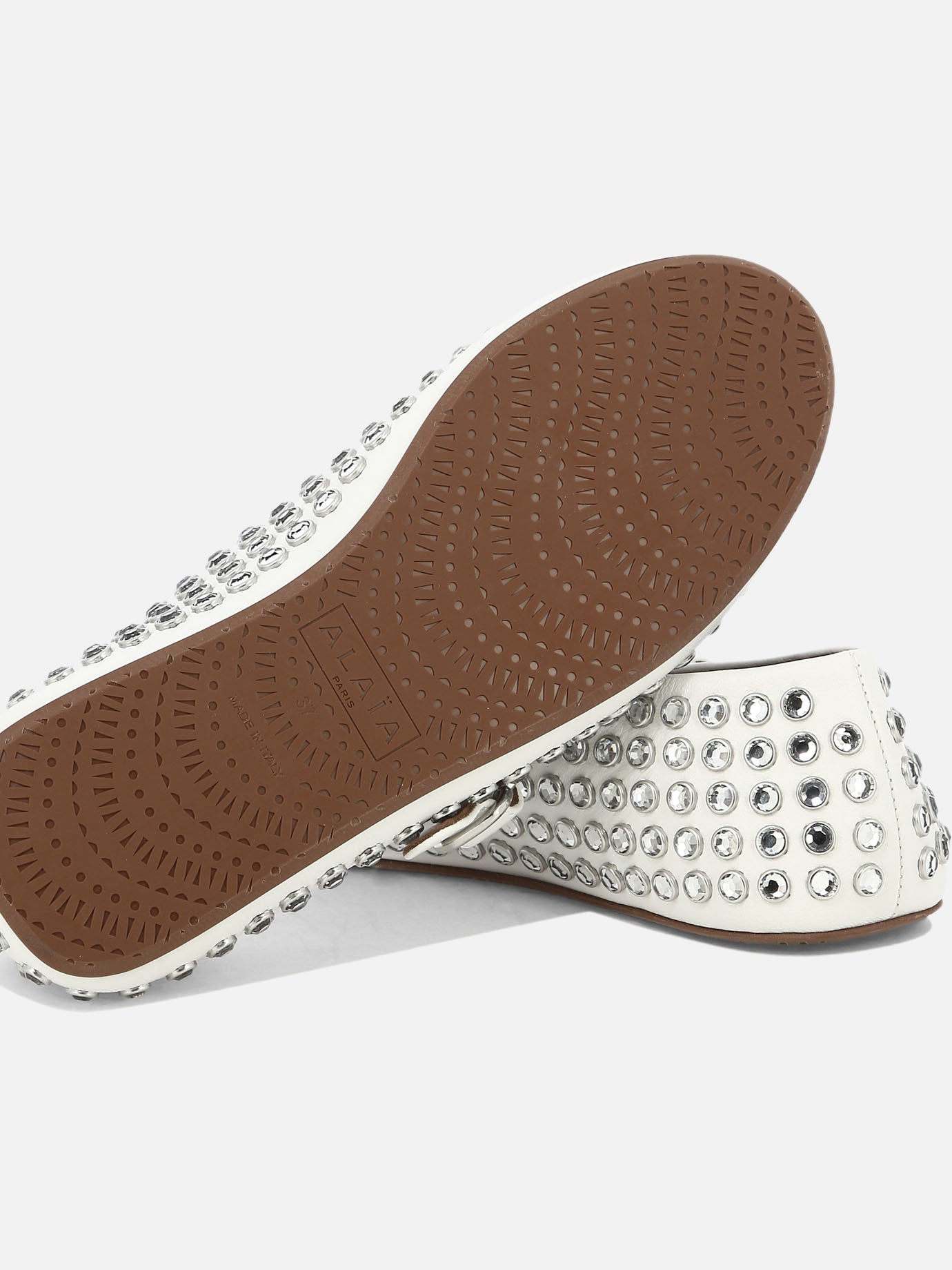 Alaïa Rhinestone ballet flats White