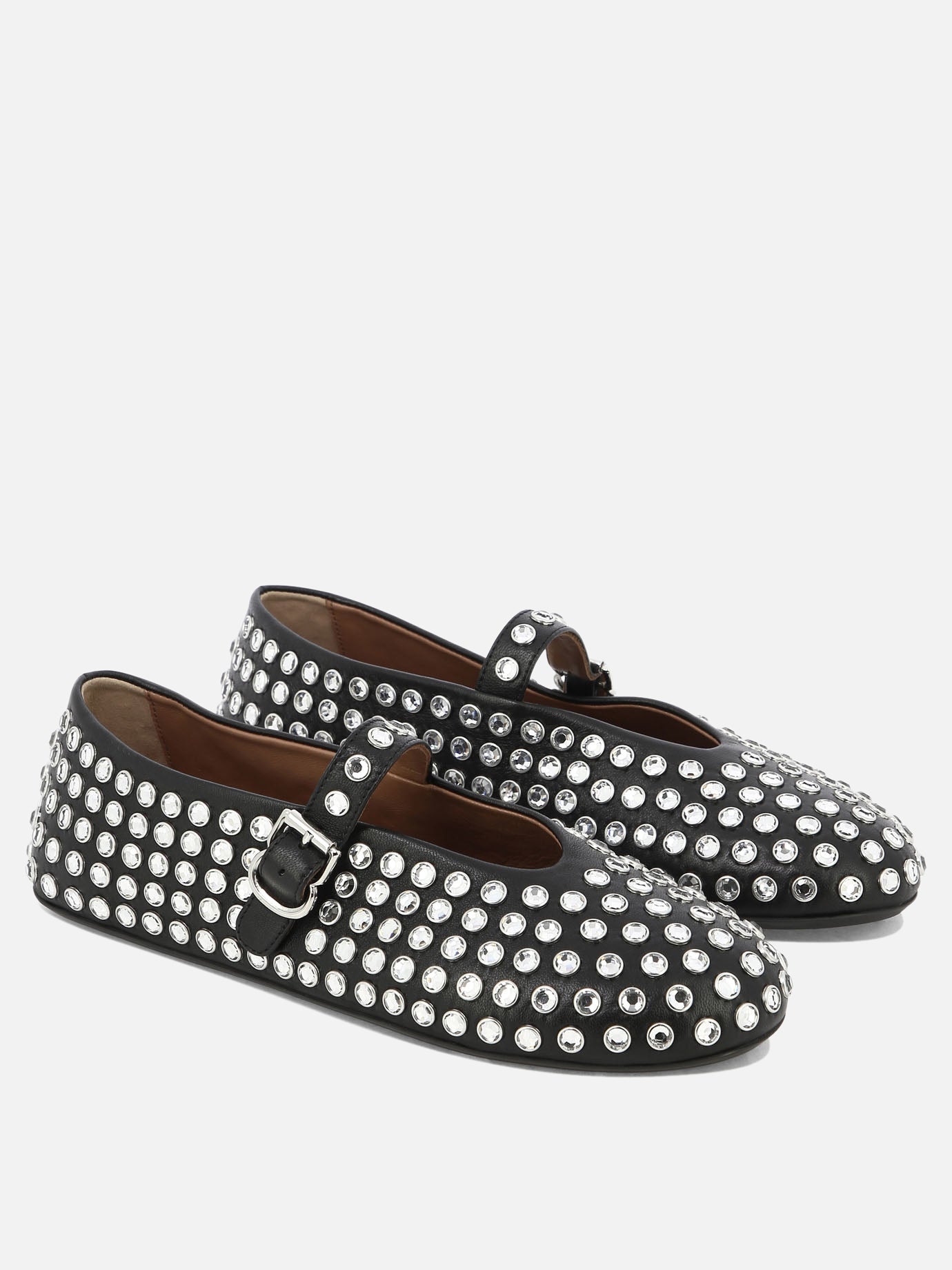 Alaïa Rhinestone ballet flats Black