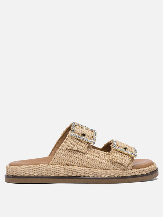 Flat sandals 100% rafia - 100% rubber  Beige - Alibi Women | PLP | VIETTI Online Store 

