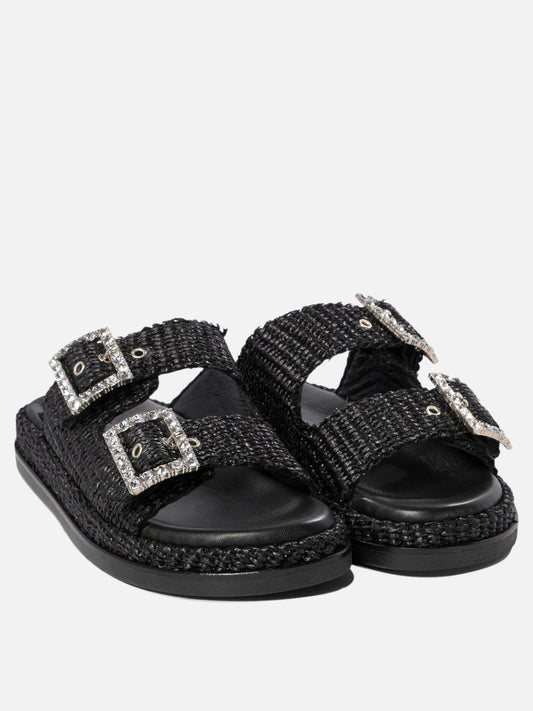 Flat sandals 100% rafia - 100% rubber  Black - Alibi Women | PLP | VIETTI Online Store | 2
