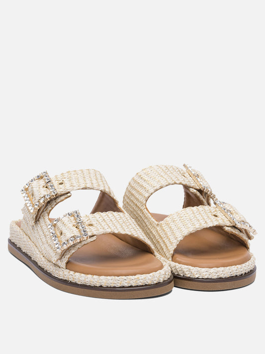 Flat sandals 100% rafia - 100% rubber  White - Alibi Women | PLP | VIETTI Online Store | 2
