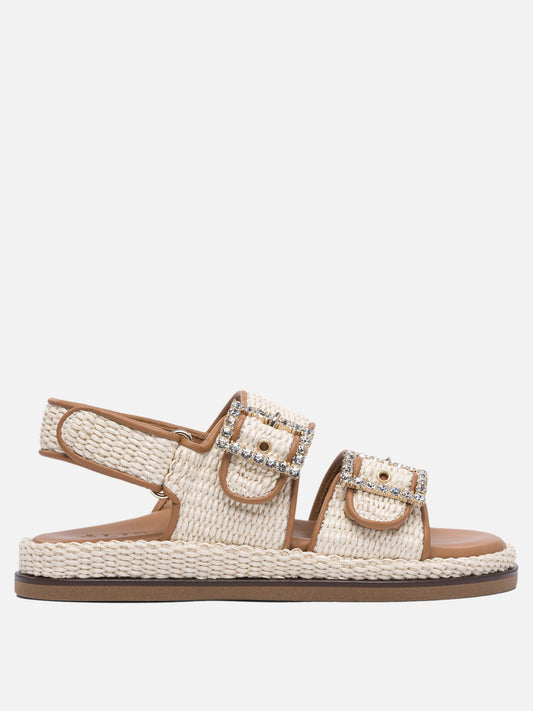 Flat sandals 100% rafia - 100% rubber  Beige - Alibi Women | PLP | VIETTI Online Store 

