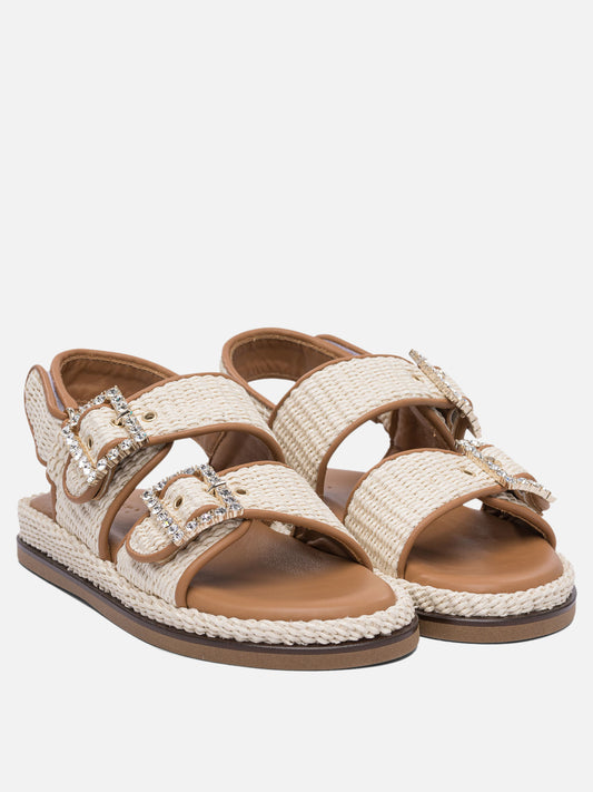 Flat sandals 100% rafia - 100% rubber  Beige - Alibi Women | PLP | VIETTI Online Store | 2
