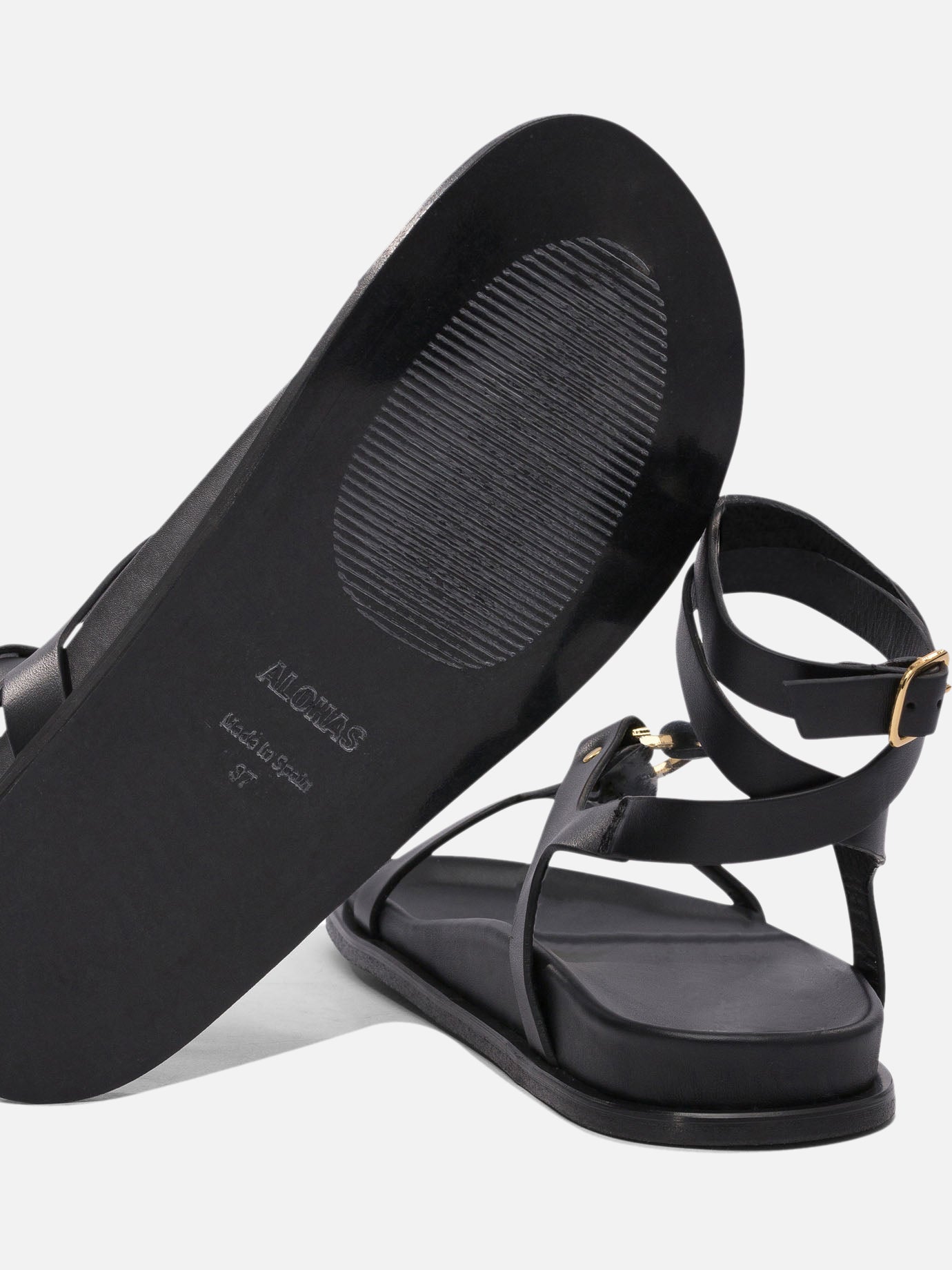 Flat sandals 100% cow leather - 100% cuerolite  Black - Alohas Women | PDP | VIETTI Online Store | Zoom-Modal_5
