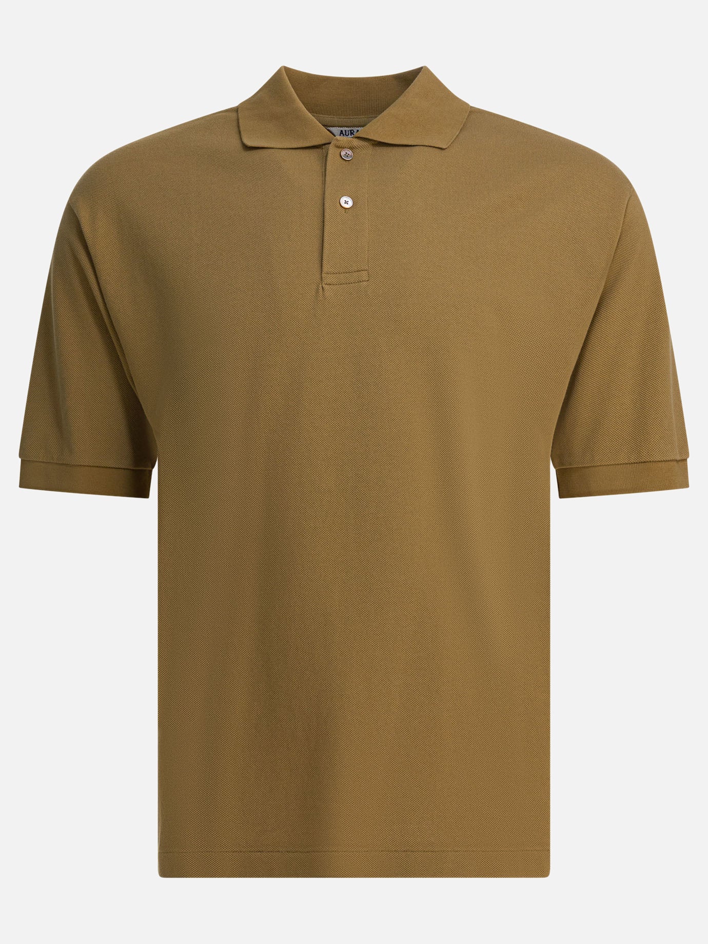 Polo shirts with buttons Solid colour  Beige - Auralee Men | PDP | VIETTI Online Store | thumbnail
