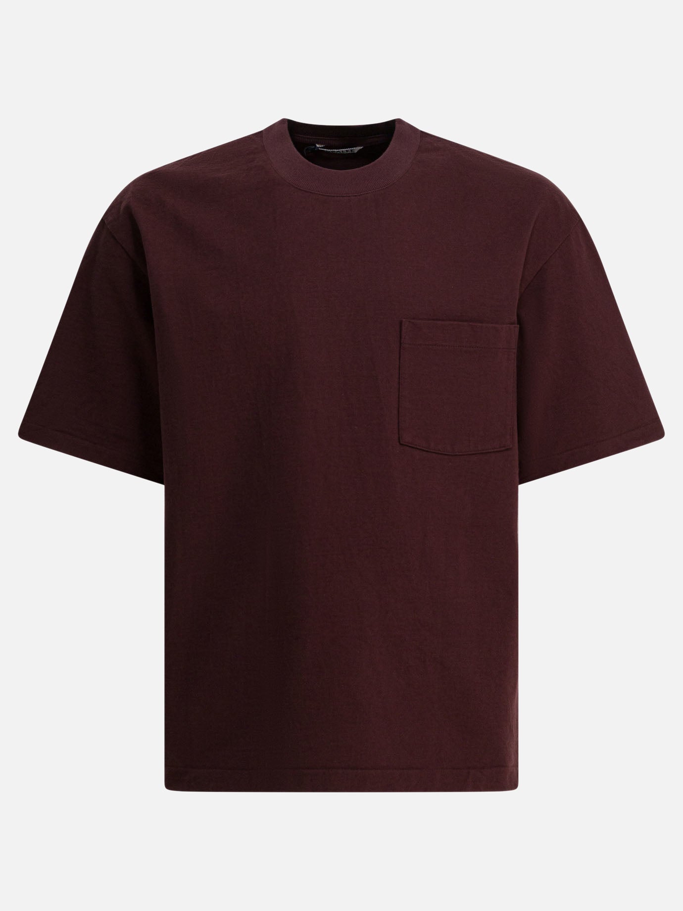Crewneck t-shirts Solid colour  Brown - Auralee Men | PDP | VIETTI Online Store | thumbnail
