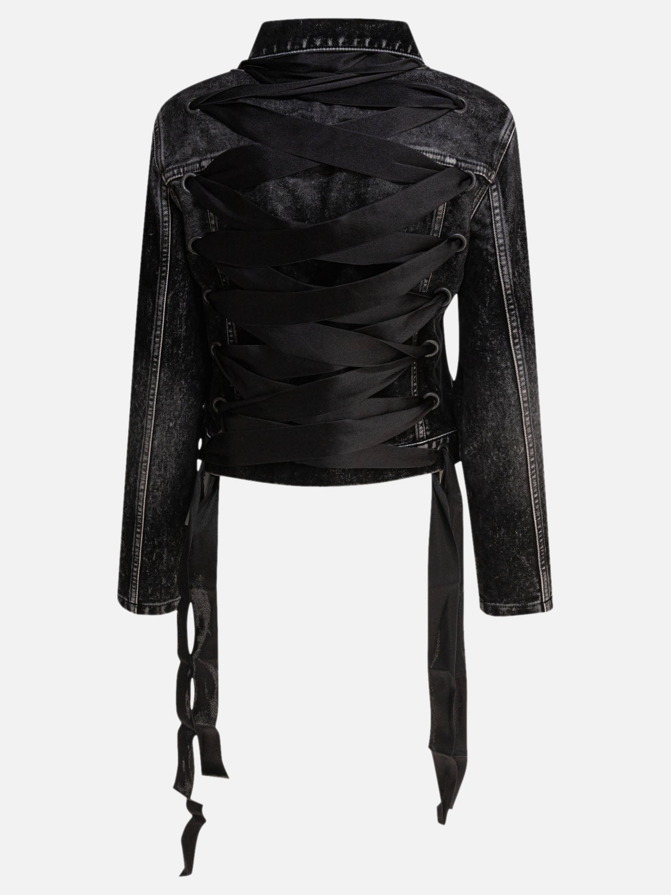 Balenciaga Denim jacket with laces 14620862_38 Black thumbnail_2