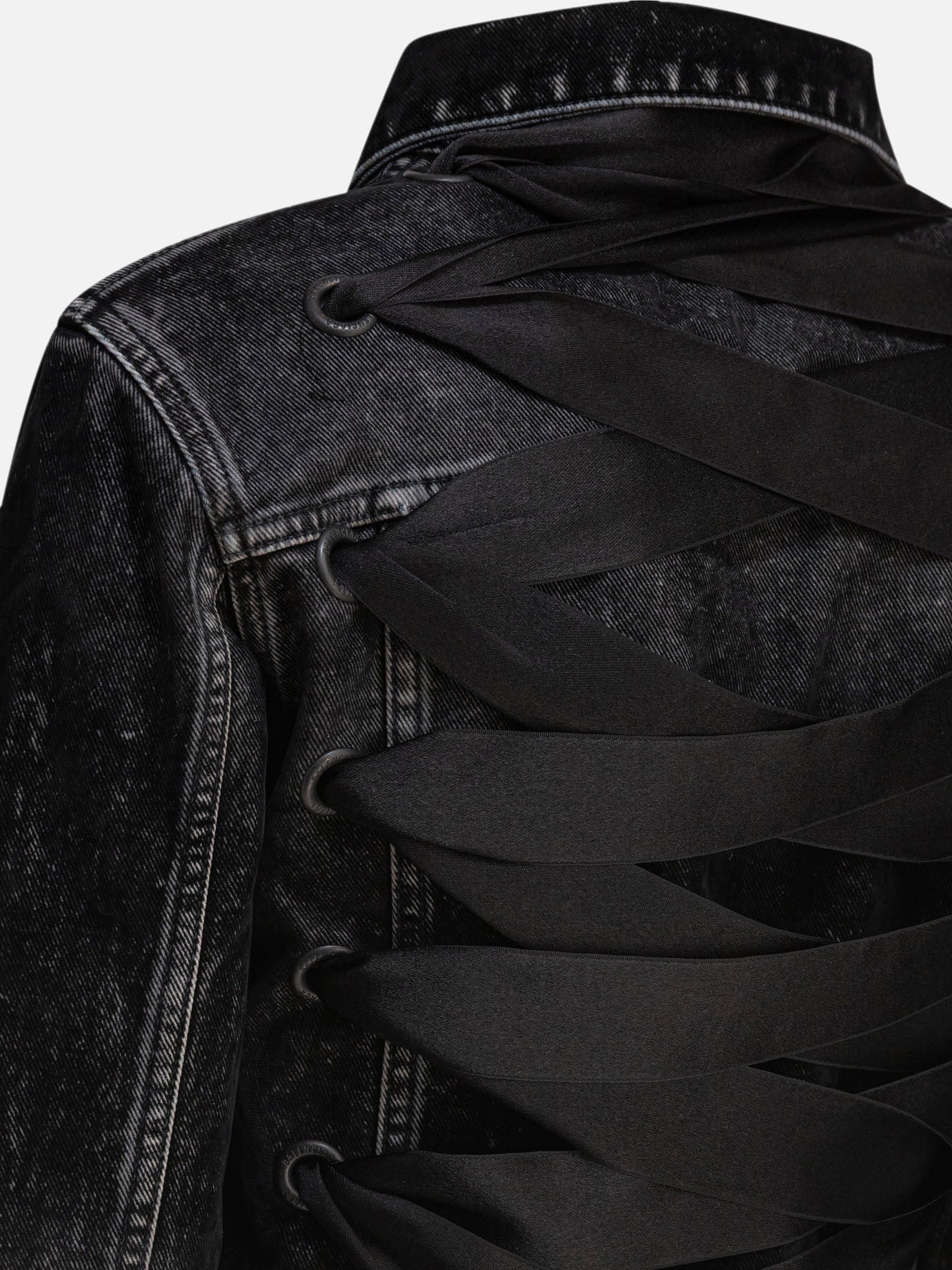 Balenciaga Denim jacket with laces 14620862_38 Black thumbnail_4
