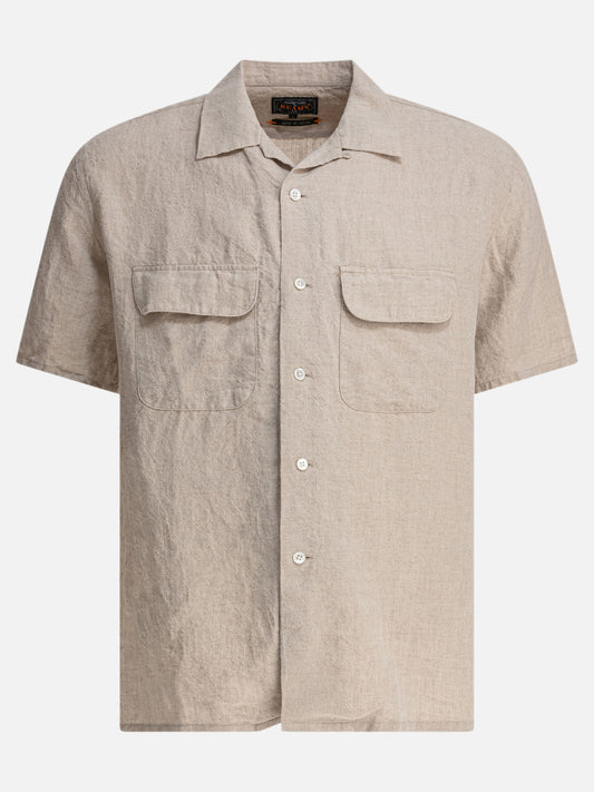 Beams Plus Camicia con colletto camp 18146680_S Beige 1