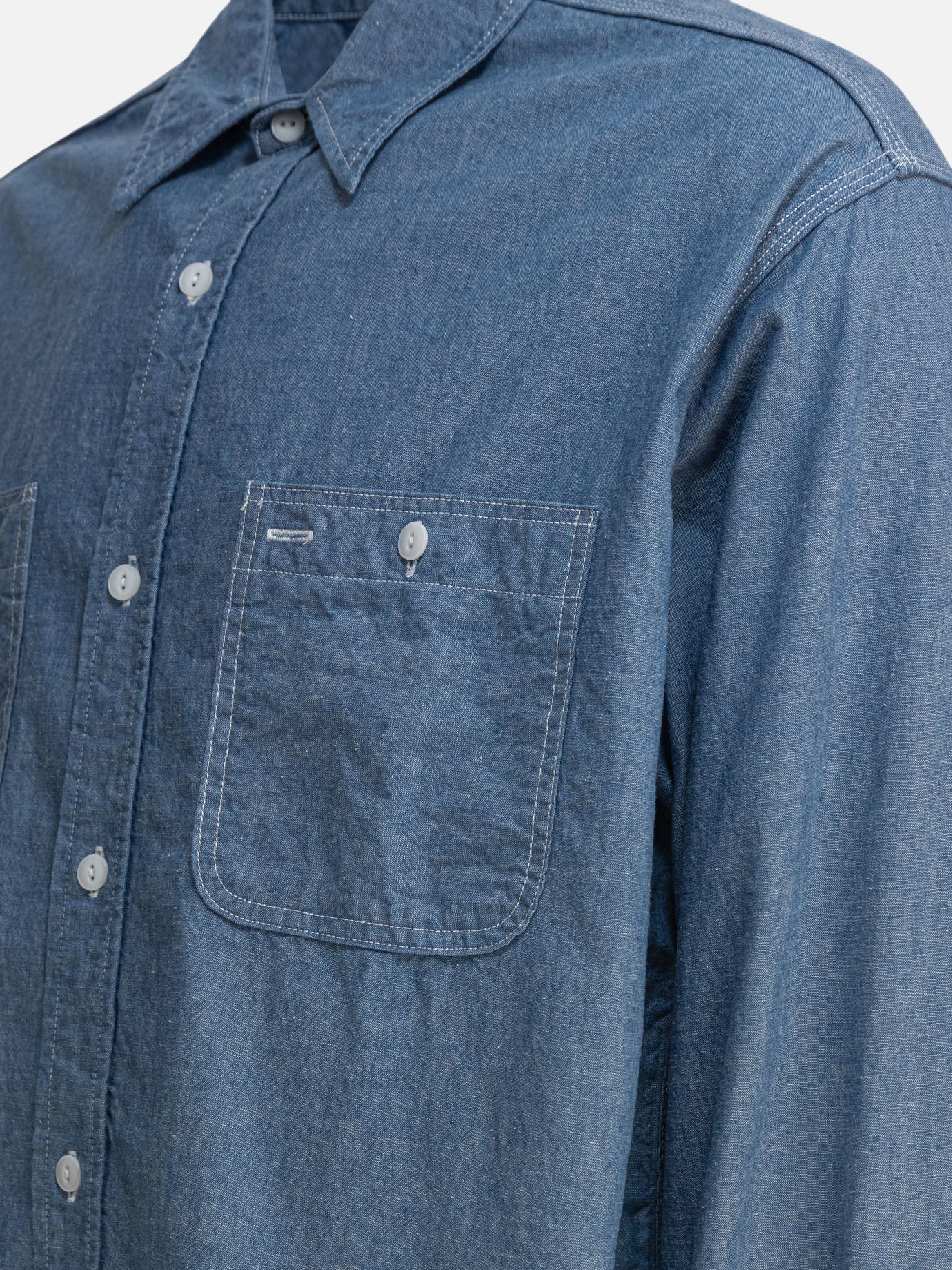 Beams Plus Camicia &quot;Work Chambray&quot; 10849321_S Blue thumbnail_4